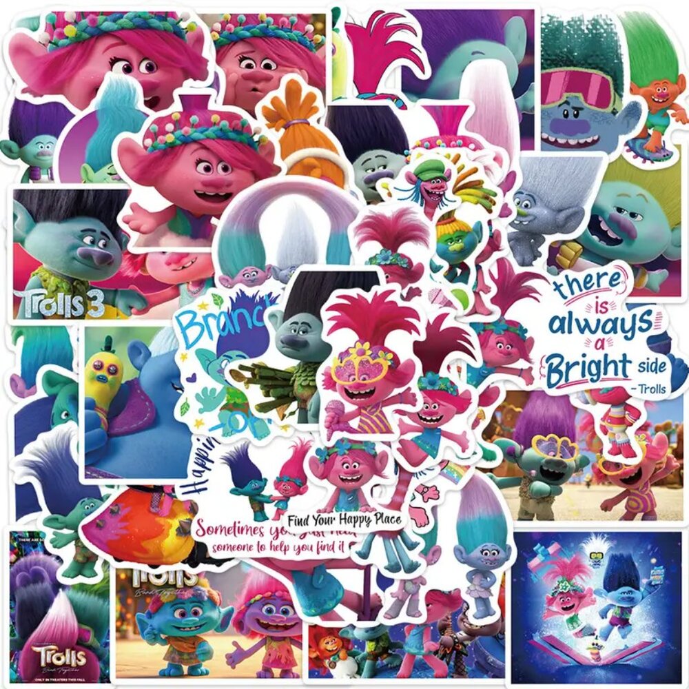 TROLLS Movie Vinyl Stickers (25 pc) NEW IN PACKAGE &‎ SO CUTE!!! - Picture 4 of 5